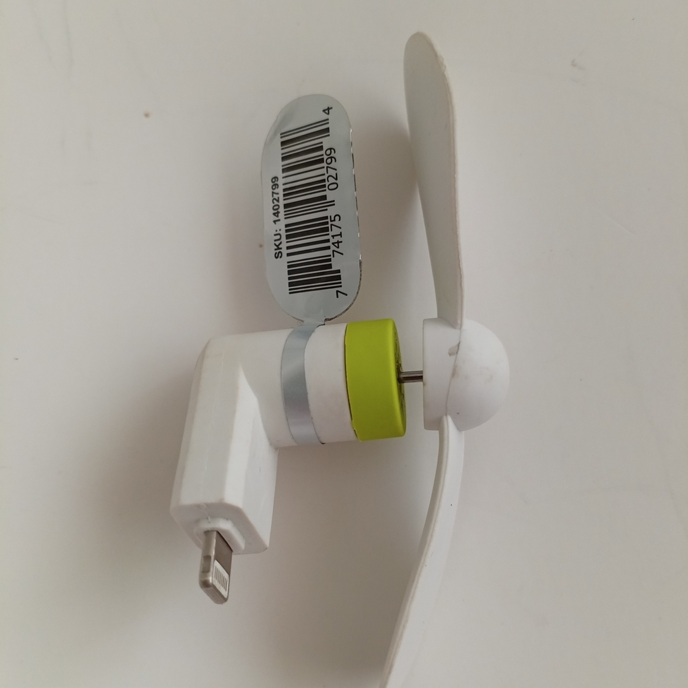 Compact White and Green Smartphone Fan Adapter